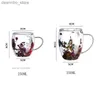 أكواب النبيذ ذات طبقة مزدوجة زهرة Lass Milk Lass Red Wine Lass Hih borosilicate lass مع مقبض L49