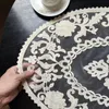 Kinesisk klassisk oval broderad liten rund bordduk kök kaffestång te set fruktfack bordsmatta bröllop placemat tapetes