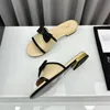 2024 Designer Dames Sandals Sandals Summer Beach Luxe mode Street Casual Flat Shoes Dames boog twee slippers