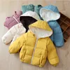 Vêtements d'hiver du manteau en bas pour filles manteaux veste pour enfants veste à capuche épaisse couleur solide de gros enfants bébé