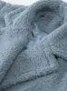 Pelliccia di pelliccia di pelliccia di agnello lungo cappotto da donna con tasche a manicotto con piombo