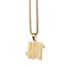 Pendant Necklaces Gold USA Undefeated Five Bar Necklace Minimalism Stainless Steel Bars Chain Hiphop Jewelry American9263976