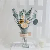 Decoratieve bloemen 1set bruiloftspullen eucalyptus gras natuurlijk gedroogd kerstboeket huis woonkamer decoratie accessoires