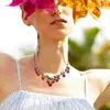 Halskette Ohrringe Set Cherry Jewelry Hochzeit Braut Anzüge für Frauen und Zinklegierung Miss