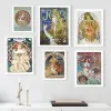 Alphonse Mucha Series vintage femme œuvre d'art toile peinture affiche esthétique HD imprimer mur images salon décoration de maison