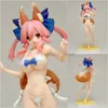 Heroes de quadrinhos Jeanne Darc Anime Figuras Tamamo No Mae Saber Sexy Swimsuit Girl Modelo Ação Figura GK Toys For Kids Gifts Car Decoração 240413