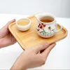 Vassoi di tè rettangolare in bambù circolare vassoio a tazza creativa a tazza di frutta di frutta semplice accessori per set semplici