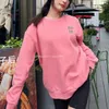 Kadın Tankları Camis Kadınlar Büyük Boyutlu Üstler Tasarımcı Miu Stud Boncuk Hoodies Saf Renk Pembe Giysiler Tişört