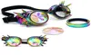 Lunettes de soleil Feitong Summer Femmes hommes Punk Lunets colorés Festival Rave Party Edm Diffracté Lens Outdoor Travel Sun2738056