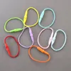 Liten Snap Lock Pin Loop Tie -fästelement 100st/Lot 8 cm Tag Cords White/Beige/Black/Green Hang Tag Rope Polyester String
