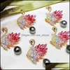 Pinnen, broches luxueuze zirkon parelbroche voor vrouwen imitatiepennen 3 kleur kristal sieraden blikje kerstcadeau drop levering dhdwr