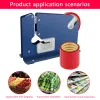 Metal Bag Sealer with 7 Bag Sealing Tape Manual Bag Sealer Taper Dispenser with Trimmer Cutter Anti-Slip Durable Supermarket