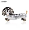 Allyes Cute Dachshund Brooches Dog for Women and Men mode kostym LAPEL PINS METAL CRYSTAL EMAMEL PIN POIN DYR BROOCH JEWELDY8599854