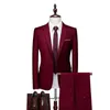 Męskie garnitury Blazers Mens Suit 2 -częściowy zestaw Blazers Pants Classic Business Gentleman Formal Groom Wedding Sukni