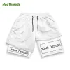 Shorts Aangepaste print 2 In 1 Gym Training Shorts For Men Athletic Sport Quick Dry Compression Shorts 5 inch Fitness Running Sportswear