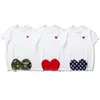 Projektant CDG moda męska gra T Shirt Red Heart Commes Casual Women koszulki des odznaka garcons wysoko quanlity tshirts bawełniane hafty haftowe koszulki lulusup