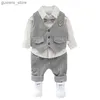 Vêtements ensembles nouveaux vêtements de bébé au printemps Baby Boys Suit Enfants Casual Vest Shirt Pantals 3pcs / sets