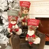 Forniture per feste festive grandi elk pupazzo di neve da bambola borse da regalo per caramelle per le decorazioni natalizie per i calzini da casa ornamenti