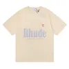 Ins de haute qualité Hot 23SS hommes t-shirts Luxury Rhude T-shirts Skateboard Mens Designer T-shirt Femmes hommes T-shirt décontracté