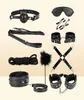 Plush Fun Sm Binding Leather Ten Piece Set 1 of Adult Alter Training Supplies Handcuffs and Foot Cuffs JIG66409230