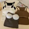 Tank da donna Donne Summer Sexy With Bra Pad Sports In biancheria intima Slim Elastica Fitness comodo Top Top Abruno Outogeni