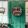 Dekorativa blommor Angmile julröd lastbilskrans för ytterdörren med rustik kransar levande dekorationer vägg