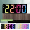 Reloj de alarma digital Colorido LED Electronic Reloj USB/Batería Descripción inteligente Reloj nocturno Reloj 12/24h reloj de reloj LED Reloj