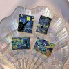 Fun Fun Starry Starry Night Cats Émoils Épingles Van Gogh Paindre d'huile Brooches Badges BACKPACT BIJOURS ANIMAL ANIMAL CONDIONNE