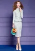 Zjyt Luxus Perlen -Tweed -Wolljacke und Rockanzug zweiteiliger Frauen Herbst Winterkleid Sets Elegant Office Party Outfit 240329