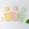 Baby Rompers Kids Clothes Infants Jumpsuit Summer Thin Newborn Kid Clothing With Hat Pink Yellow Green 49Yp#