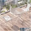 Meubles de camp Balcon de plein air Small Table Chigh Set Leisure Blanc Combinaison pliante Drop Drop Drop Livraison Sports à l'extérieur Cam Dhxl7