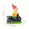 1PC Cycling Darff Flower Courtyard Statua ogród Gnome Dekoracja Dekoracja rzeźby