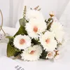 Decoratieve bloemen Meervoudig hoofd zonnebloem buiten kunstmatige zijde voor altijd bruiloft decor Home Decorations Halloween Garden