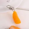 Söt orange nyckelring fruktharts mat hängen väska bil charm nyckel kedja för kvinnor tjej nyckelar diy smycken tillbehör grossist