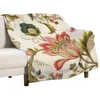 Mantas Jacobean Floral Crewel Patrón de bordado Arte digital Pintura de vector Troz de moda Fashion Sofa Fluffy grande