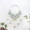 Tapestries Hand Weaving Circle Tassel Cotton Rope Woven Tapestry Handmade Pendant Living Room Bedside TV Background Wall Decoration