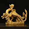 Chinese Lucky Mascot Pure Copper Dragon and Phoenix Ornaments Zodiac Home Living Decoration Gifts 240407