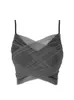 Женская камизола серая марля-лоскутная ловковая топ винтаж Y2K Summer Fashion Streetwear футболки Сексуальные рукавов от плеча жилет 240408