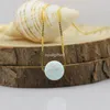 Pendants 1pc Selling 8mm Tiny Op06 Blue Puff Fire Opal Necklace Round With 925 Silver Box Gold Chain For Girl