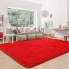 Christmas Red Fluffy Rapage Ultra Soft Furry Chadow Kids Choom salon salon Shaggy Nursery tapis de sol à fourrure Furry Decor moderne mignon