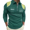 2024 NUOVA F1 F1 a maniche lunghe Formula 1 mezza zip maglietta maglia con pilota da pilota da pilota uniforme uniforme da uomo oversize selda 697