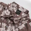 Men's Casual Shirts Men Hawaiian Shirt Hip Hop Streetwear Flower Plant Print Brown Beach Short Sleeve Women Y2k Aloha Thin Tops Unisex