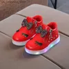 Sneakers zapatillas 2023 Autumn Sneakers Girls Shoes Rhinestone Running Shoes LED Light Shoes Soft Sole Children Tennis Shoes Kid Shoes Q240412