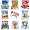 8pcs Painting Greeting Card Christmas DIY Painted Embroidery Handmade Mosaic Santa Claus snowman Art Thanks Gift