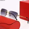 Novos óculos de sol para homens e mulheres sem moldura Twists Metal Pergui -Pertics Moda de moda de óculos personalizados