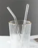 Färgglada 20 cm glasstrån dricker raka sugrör Borosilikat böjda sugrör glas dricker sugrör klar färgglad för mjölkcocktail