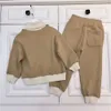 Kadın T-Shirt Erken Sonbahar/Kış Erkek Kızlar Sweater Set İki Parçalı Pantolon Elastik Kemer Akademisi Stili