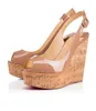 Sexy Peep Toe Women Wedge per il designer di tacchi alti Une Plume imbracatura da 120 mm Pompe in pelle Leadie Abito da festa per matrimoni EU35-423321427