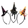 Mini Witch Hat pannband spindelnät prickar Veil Cap Easter Halloween Fancy Dress Costory Party Party Headdress Scary Presents7085448