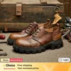 Casual schoenen vintage heren zakelijk loafers luxe echte lederen lente herfstontwerper mode kwaliteit ronde teen werk